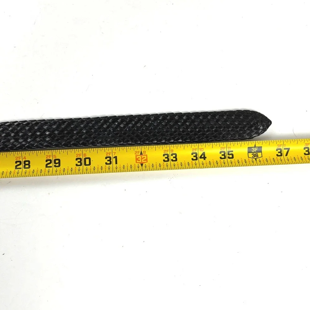 Perry Ellis Braided Belt‎ Mens Size 30-32 Black Woven Leather Business Preppy